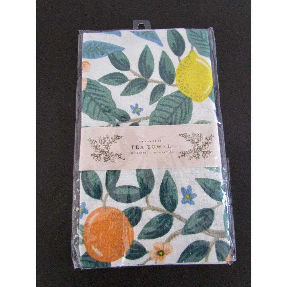 New Rifle Paper Co Citrus Grove Tea Towel + 2 BONUS Rifle Paper Co Notepads